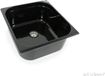 Acier inoxydable évier pour camping, lavabo + évacuation extérieure, 354x325x150 mm, noir