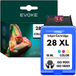 Evoke Compatible Ink for HP 28 HP28 C8728Ae Tri-Color CMY Cyan Magenta Yellow 18ml 420 Pages Deskjet 3320-3840