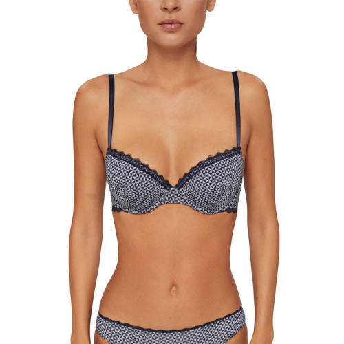 ESPRIT ESPRIT Women Bodywear voorgevormde beugelbh met all over print donkerblauw