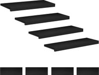 vidaXL - Traplopers - 8 stuks - 80 x 25 x 2 cm - Zwart - Massief beukenhout