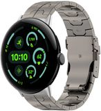 Strap-it Titanium 'Iron' bandje geschikt voor Google Pixel Watch 5 (45 mm) / 4 (45 mm) / 3 (45 mm) - Titanium kleur