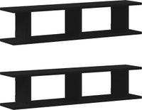 vidaXL Wandplanken - 2 stuks - 90x18x20 cm - Spaanplaat - Zwart eiken