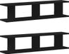 vidaXL Wandplanken - 2 stuks - 90x18x20 cm - Spaanplaat - Zwart eiken
