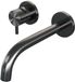Brauer Gunmetal Edition Inbouw Wastafelmengkraan met Gebogen Uitloop en Rozetten Model B2 Gunmetal Geborsteld PVD