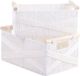 Merkloos Set van 2 gevlochten macramé opbergmanden, blanc