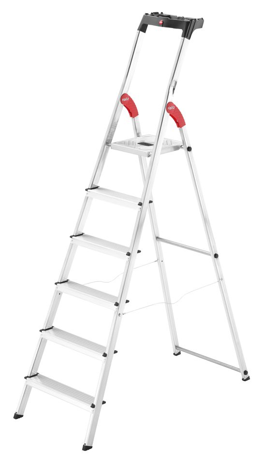 Hailo L60 Ladder - Aluminium - Zwart, Rood, Aluminium - 305cm - 150kg