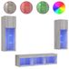 Ensemble de meubles TV 5 pièces avec LED gris chêne sonoma