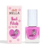 Miss Nella NEW SUMMER Collection BLUEBERRY SMOOTHIE - Neonpaarse glitternagellak voor kinderen, op waterbasis en geurloos, en gemakkelijk af te pellen.