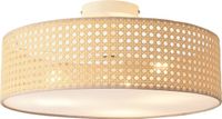 lux.pro Design plafondlamp Ascot 3xE27 wit en rotan look