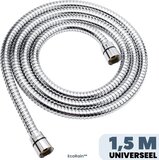 EcoRain Universele Doucheslang 1.5 meter Chroom - 150 cm - Anti Lek - G ½ 1/2" - Draaiaansluiting - Waterkraan Slang