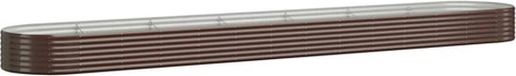 vidaXL Jardinière 544x100x36 cm acier galvanisé marron