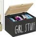 Merkloos SnapGlow B.V. Houten Opbergdoos Voor Tampons En Maandverband Met Vakjes En Deksel - Badkamerorganizer Voor Toilet, Hotel En Persoonlijke Hygiëne, Compacte Opbergoplossing Voor Vrouwelijke Verzorgingsproducten