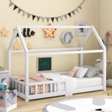 Merkloos Houten Kinderbed met Huisontwerp 90 x 200 cm