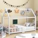 Merkloos Houten Kinderbed met Huisontwerp 90 x 200 cm
