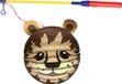 Merkloos Bol lampion leeuw - donker bruin - H20 cm - papier - met lampionstokje - 40 cm