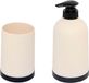 Concorde Badkamer accessoires - beker/zeeppompje kunststof beige/zwart