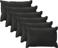 vidaXL - Kussensloop - 6 stuks - Zwart - 30 x 50 cm - Katoensatijn