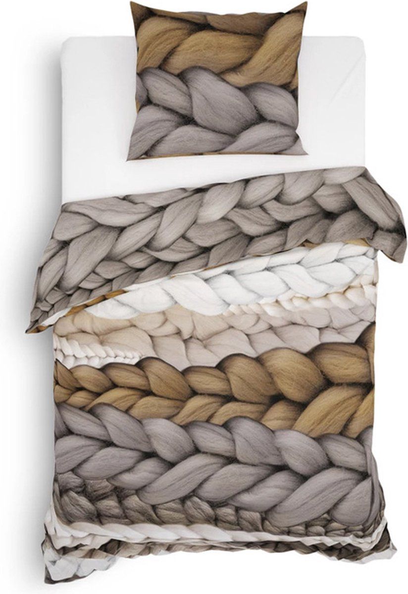 Heckett & Lane Daley Dekbedovertrek - Eenpersoons - 140x200/220 cm - Natural Taupe