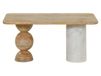 FLORENZ Table basse 100x60x45 en bois de manguier naturel laqué / marbre blanc #105