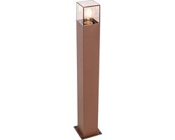 QAZQA Denmark - Industrial Outdoor Standing Lamp - 1 Light - H 70 cm - Rust Brown - Industrial - Outdoor Lighting