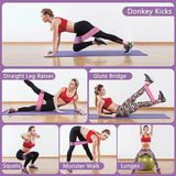 Merkloos Hip Glutes Bands, Hobbyband 3 - Paars, Roze, Groen