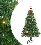 vidaXL Kunstkerstboom Groen 120 cm PVC en Staal en Kunststof