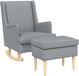 vidaXL Fauteuil met Voetenbank 2-delig Lichtgrijs Stof