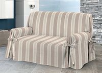 BIANCHERIAWEB Bankovertrek met lint, beschermende bank, 2-zits, patroon Grancasa beige