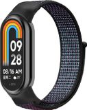 By Qubix Qubix Sport loop nylon bandje - Zwart met paars - Geschikt voor Xiaomi Smart Band 8 / 9 / 10