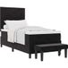 Maison Exclusive Lit boxspring avec tête de lit Noir 200 x 100 cm Velours