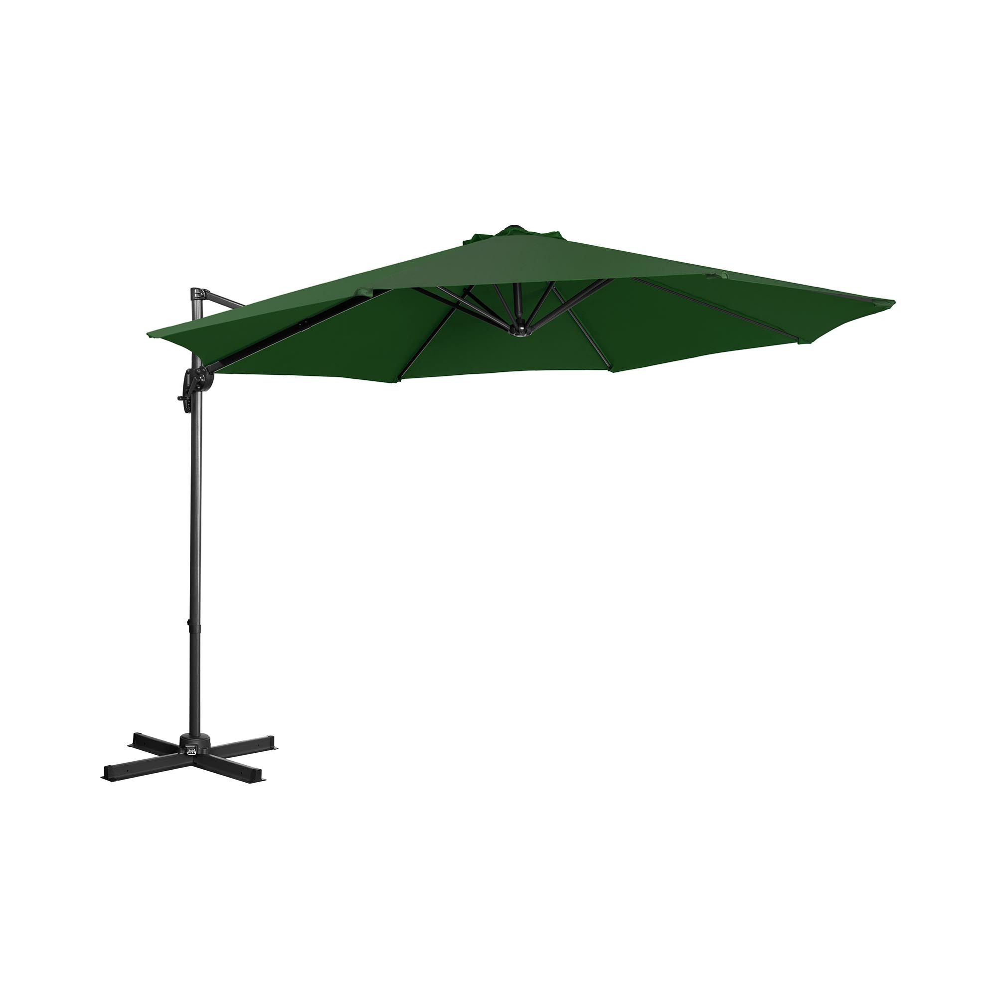 Uniprodo Parasol - Groen - rond - Ø 300 cm - kantelbaar en draaibaar