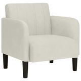 vidaXL Fauteuil met armleuningen, crèmekleurig, 54 cm, fluweel