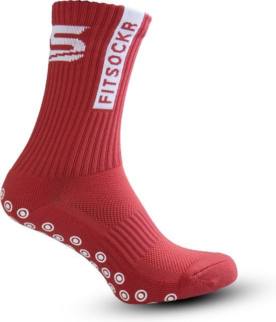 FS FitSockr Gripsocks FitSockr Gripsokken Voetbal - Sportsokken - Rood - Maat 38-43