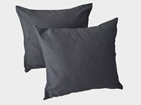 Kussensloop, Lemos Home Set van 2 decoratieve kussenhoezen van 100% katoen, concept collectie, kleur en maat naar keuze (Set van 2 kussenhoezen, 40 x 40 cm, basaltgrijs