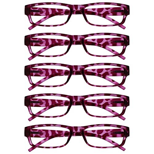 The Reading Glasses Company The Reading Glasses Company Roze Schildpad Waarde 5 Pack Lichtgewicht Mens Womens RRRR32-4 +1.50