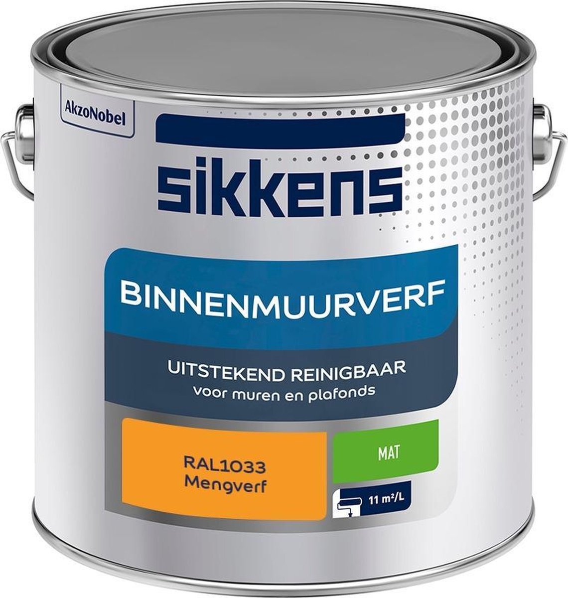 Sikkens - Binnenmuurverf - Muurverf - Mengkleur - Mat - RAL1033 - 2,5 Liter