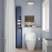 SoBuy Hoge badkamerkast, opbergmeubel met planken, blauw, modern, model BZR34-II-B