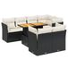 vidaXL 8-delige Loungeset met Kussens, Poly Rattan, Zwart