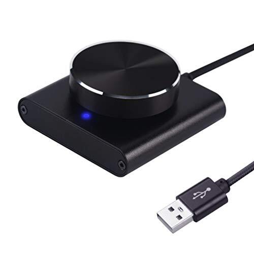 cooidea USB Volume Control Knob, One Key Mute/Pause Function Computer Speaker Audio Volume Adjuster Support Win7/8/10/XP/Mac/Vista Android (Black)