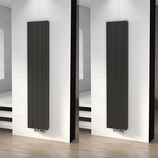 Maxaro Ceres Designradiator - Donkergrijs Metallic - 1504 Watt - 37,5x180cm - Verticaal