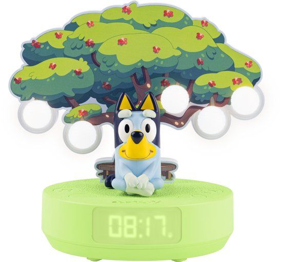 Bigben Bluey Lumitree Draadloze Nachtlamp en Kinder wekker - met Officiële Bluey Titelmuziek, 3 Melodieën en White Noise