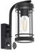 Lampe d'extérieur avec détecteur de mouvement, noir, acier inoxydable, E27, IP44