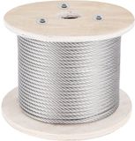 VEVOR 316 Roestvrijstalen Kabel, 152 M 4 mm Diameter Roestvrij Staaldraad met 1x19 Constructie, 1496 Kg Breeksterkte Staalkabel voor Buitenleuningen, Patio's, Doe-Het-Zelf Balustrades