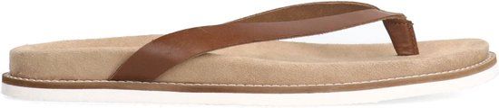 Manfield Heren Leren Cognac Slippers Maat 41