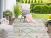 the carpet Palma – Indoor & Outdoor vloerkleed, weerbestendig & onderhoudsvriendelijk, etnisch motief in beige turquoise, 200 x 290 cm