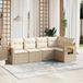 Maison Exclusive - Ensemble de jardin pour le jardin, composé de 5 pièces avec coussins, couleur : beige, matériau : polyrotin