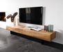 Meuble TV New Live-Edge 200 cm acacia naturel 4 portes pied flottant métal noir