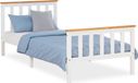 Homestyle4u Lit en bois - 90x200 cm - Blanc