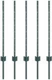 vidaXL - Ingegraven Hekpalen - 5 st - Groen - 120 cm - Gepoedercoat Staal