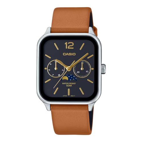 Casio MTP-M305L-1AVER Timeless Collection Men Watch - Black Dial, Brown Leather Strap